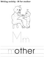 Writing activities - M for mother Writing activities - M for mother