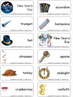 word flashcards-Happy New Year