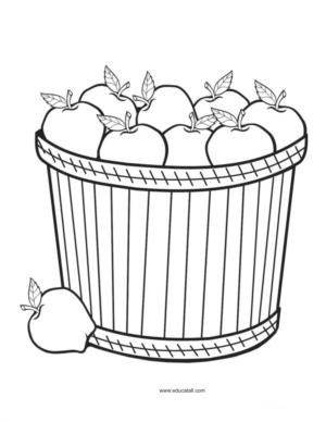 Food Coloring Pages on Apples   Theme And Activities   Educatall