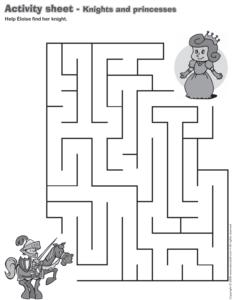 Knight/Princess-Activity sheet