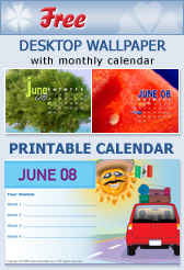 FREE - Desktop Background - Calendar to print