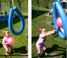 A basketball game using a swimming pool noodle-2