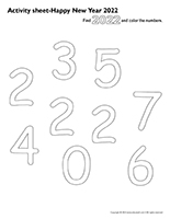 Activity sheets Happy New Year 2022