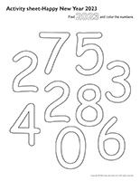 Activity sheets-Happy New Year 2023