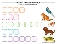 Activity sheets-Pet-shop