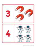 Association puzzles-numbers-Robots