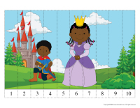 Association puzzles numbers-knights and princesses