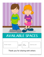 Available child care spaces