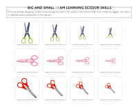 Big and small I am learning scissor skills