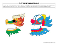 Clothespin dragons