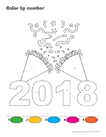 Color by number-Happy New Year 2017 Color by number-Happy New Year 2018