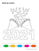 Color by number-Happy-New Year 2021
