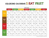 Coloring calendar-I eat fruit