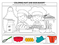 Coloring hunt and seek-Bakery