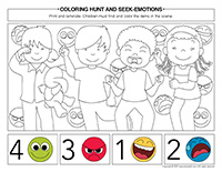 Coloring hunt and seek-Emotions