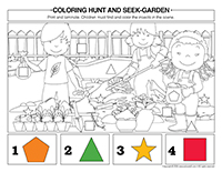 Coloring hunt and seek-Garden
