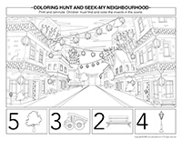 Coloring hunt and seek-My neighbourhood