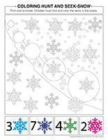 Coloring hunt and seek-Snow