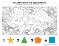 Coloring hunt and seek-Spiders