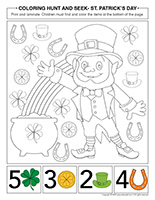 Coloring hunt and seek-St-Patrick’s-Day