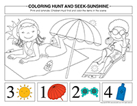 Coloring hunt and seek-Sunshine