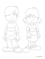 Coloring pages theme-Brothers and sisters