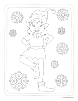 Elf-door Coloring pages theme-Elves 2022