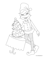 Coloring pages theme-Elves