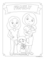 Coloring pages theme-Family