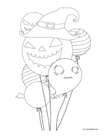 Coloring pages theme-Halloween-Decorations