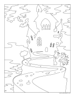 Coloring pages theme-Halloween-In the dark