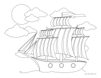 Coloring pages theme-Marine transportation