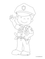 Coloring pages theme-Police