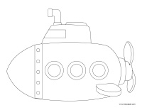 Coloring pages theme-Submarines