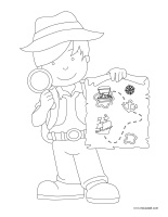 Coloring pages theme-Treasure