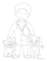 Coloring pages theme-Veterinarians