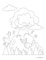 Coloring pages theme-Volcanoes