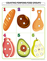 Counting pompoms-Food groups