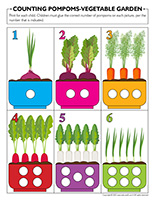 Counting pompoms-Vegetable garden