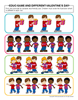 Educ-same and different-Valentine's Day