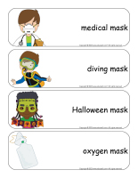 Giant word flashcards-Masks-1