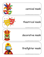 Giant word flashcards-Masks-3