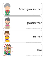 Giant word flashcards-Mothers and grandmothers