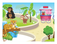 Giant zoo scene