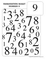 Observation sheets number 9 Observation sheets number 9