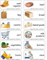 Word flashcards - The grocery store