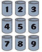 Cans numbers 0 to 9