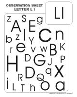 Observation sheet - The letter L