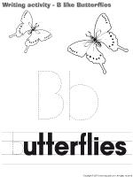 Writing activities - B like Butterfly