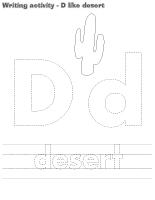 Writing activities - D like desert Writing activities - D like desert